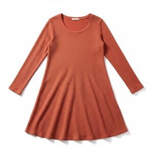 American Able casual thermal red western play long sleeve t shirt dress